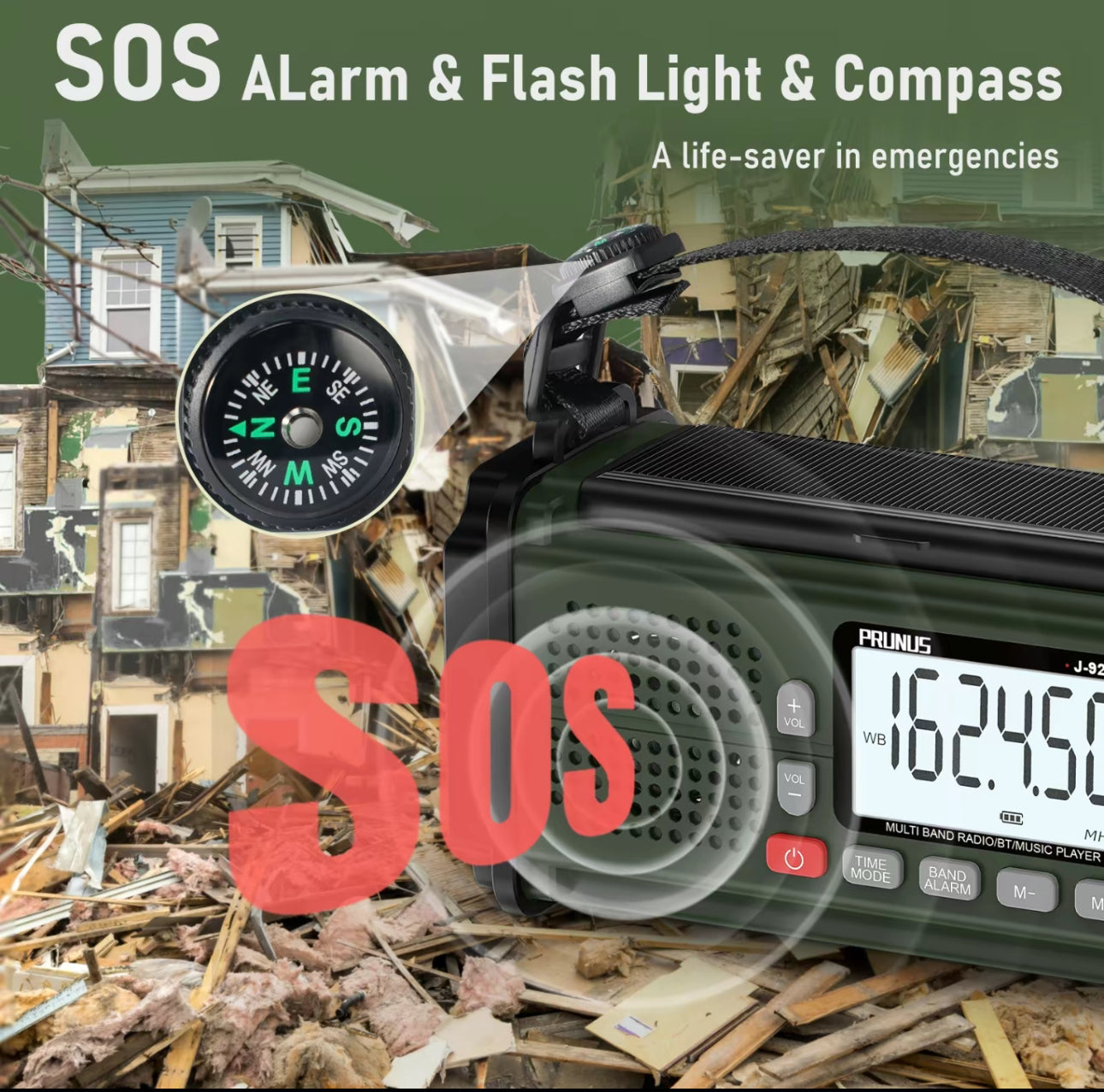 Radio StormGuard Pro - Radio Meteorológico de Emergencia con Manivela