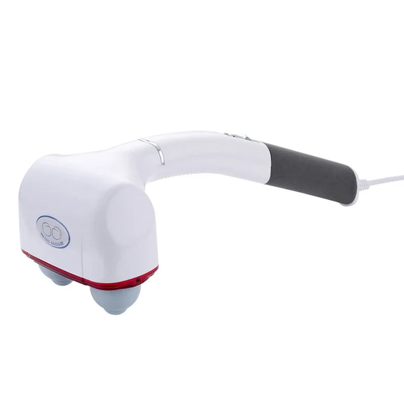 Electric Handheld Massager Hammer Vibrating Back Muscle Relax Neck Body Cervical Vertebra Relax Stick Roller with 2 Massage Head - Korvel
