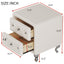 Elegant PU bedside table with 2 drawers and crystal handles, storage with metal legs - white - Korvel