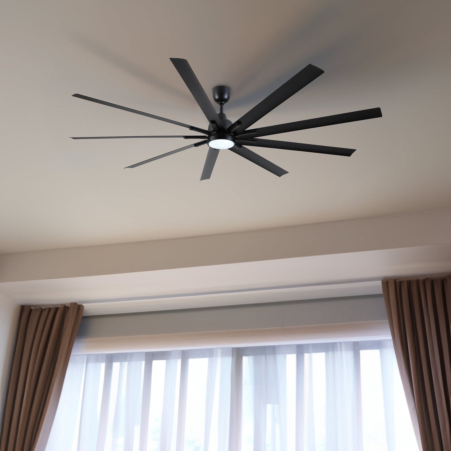 84-Inch Super Large Black Ceiling Fan with Remote Control