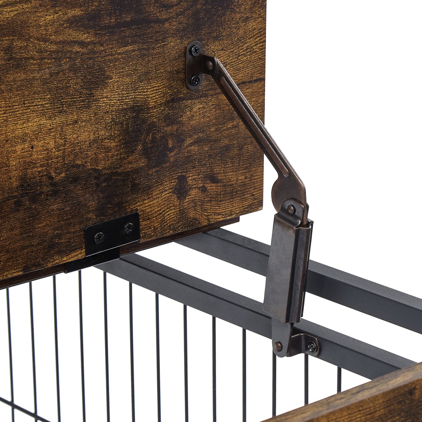 Jaula para Perros de Madera Marrón Rústica con Puertas Dobles