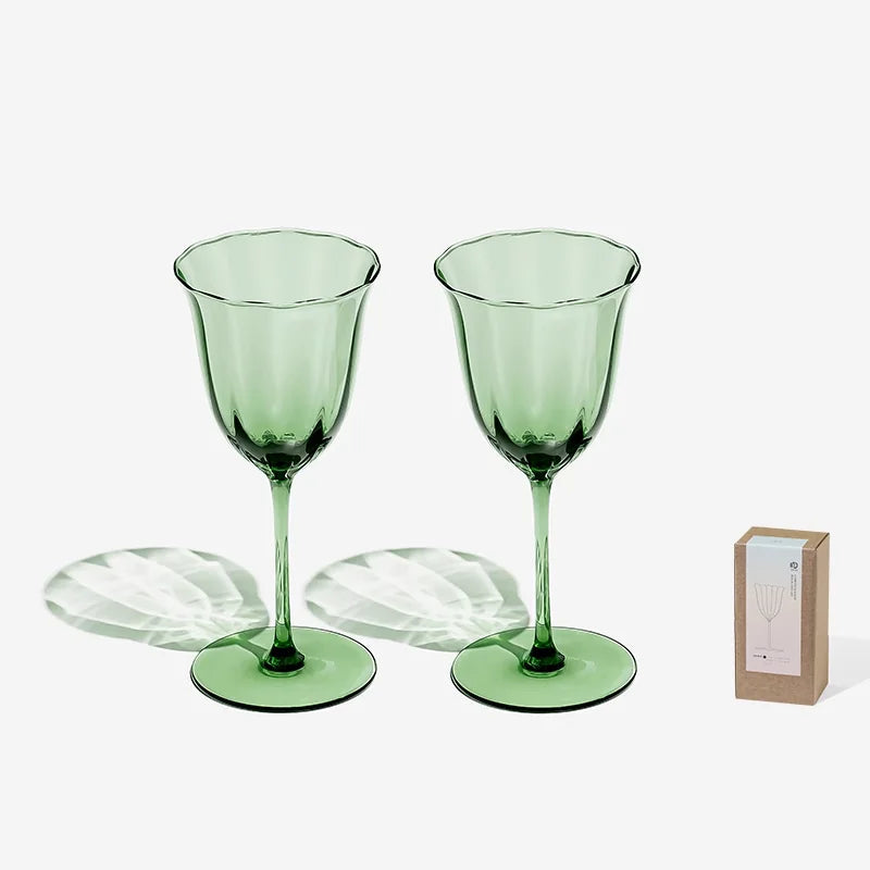 Vintage Green Red Wine Cup Glass Goblet Champagne Cup Cocktail Martini Glass  Home Drinking Utensils Crystal Cup - Korvel