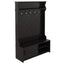 Hall tree with roof rack and storage platform, corridor shoe cabinet with sliding door, clothes hanger with 5 hooks black - Korvel