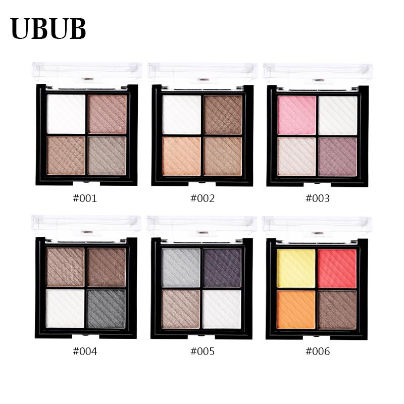UBUB 4 Colors Eyeshadow Shimmer Natural Eyeshadow  Matte Nude Metallic Earth Color Eye Shadow Beauty Makeup Palette - Korvel