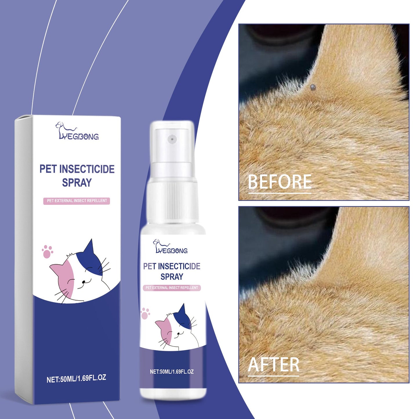 Pet Deodorant Spray, Cat And Dog Flea Liquid Deodorant Body Deodorant Spray - Korvel