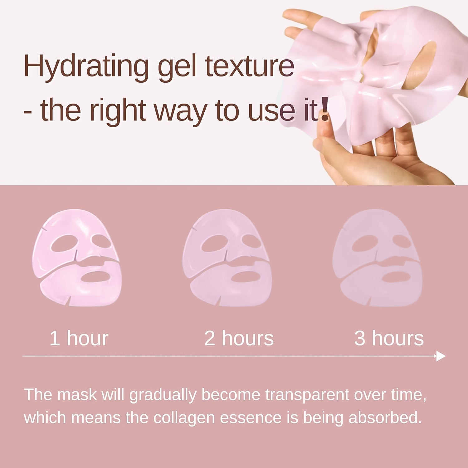 PDRN PINK COLLAGEN GEL MASK Pink Collagen facial mask Jelly Split facial mask - Korvel