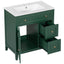 Vanidad de baño verde de 30" con lavabo y almacenamiento