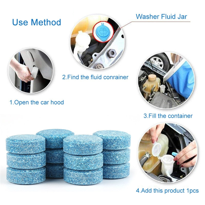 10PCS Car Solid Wiper Tablets for Window Cleaning