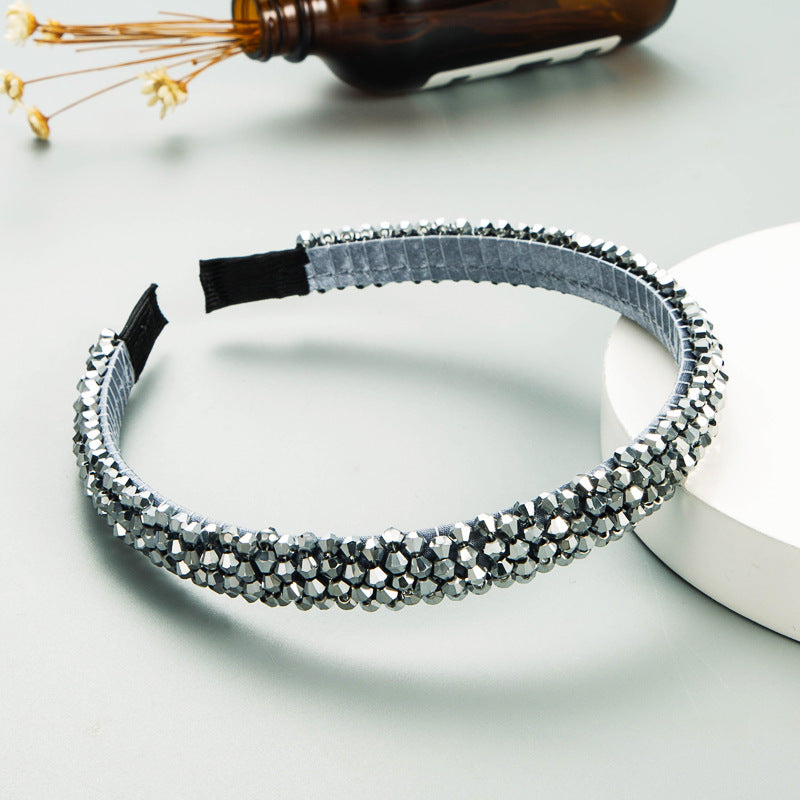 Fish Line Braided String Crystal Hair Band Korean Temperament Senior Sense Wash Face Headband - Korvel