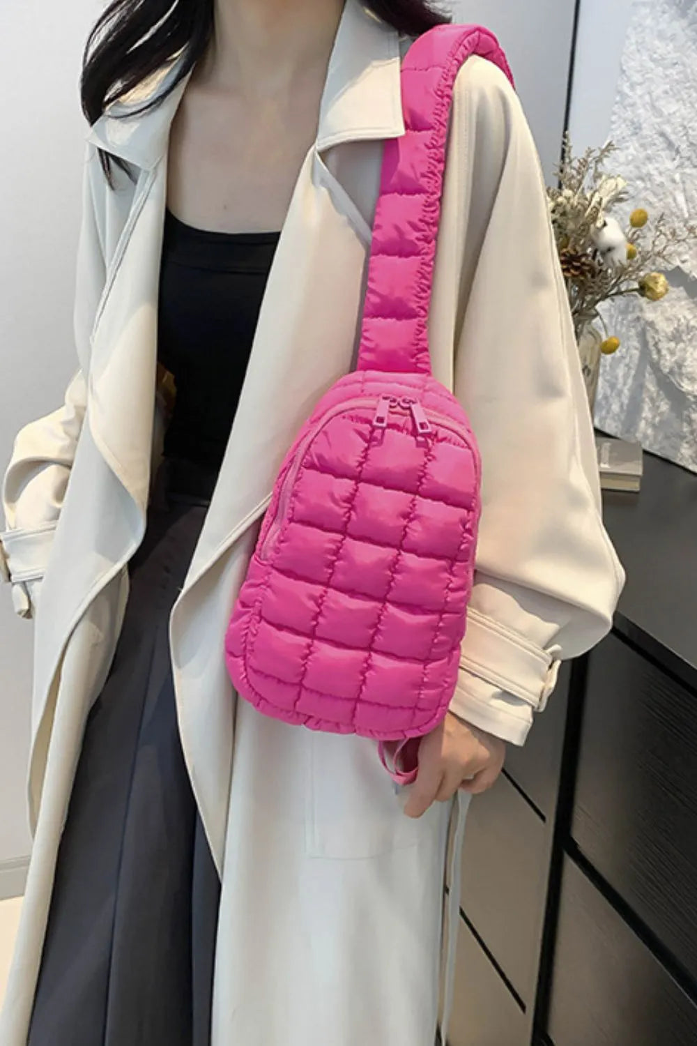 Quilted Nylon Crossbody  Bag - Korvel