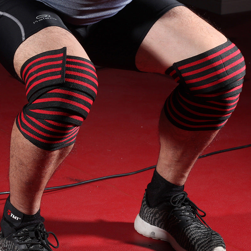 Sports and fitness knee pads for men deep squats elastic bandages strength lifting wrapped leggings knee protection gym cycling - Korvel
