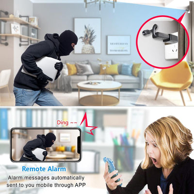 EVKVO HD Smart Mini Wifi USB Camera Real-time Surveillance IP Camera AI Human Detection Loop Recording Mini camera Support 64G - Korvel