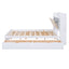 Wood Queen Size Platform Bed with Storage Headboard  Shelves and 4 Drawers  White - Korvel