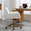 Chaise de bureau ajustable beige avec base en métal doré