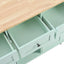 Kitchen trolley, cabinet door internal storage rack with storage cabinet and 3 dining room drawers, mint green - Korvel