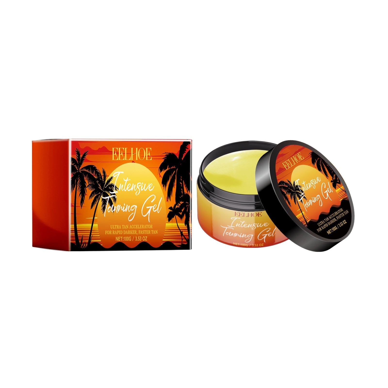 Black Care Gel, Summer Beach Beach Quick Tanning Bronzer Natural Refreshing And Moisturizing - Korvel
