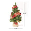 Árbol de yute rojo y dorado de 2' con 50 luces LED blancas cálidas