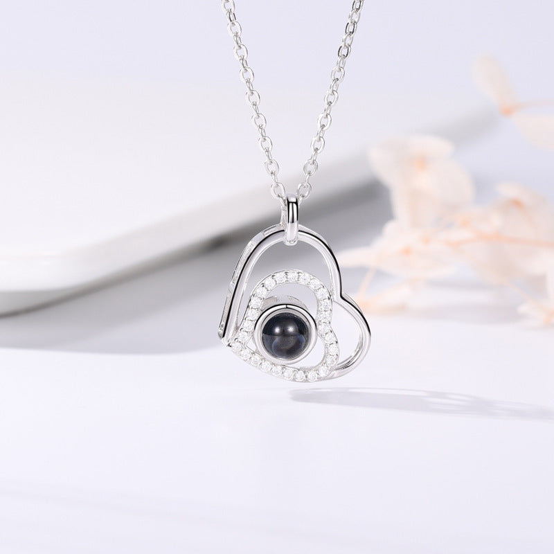 100 languages, I love you necklace, nano projection, customized color images, photos, text, love for Europe and America - Korvel