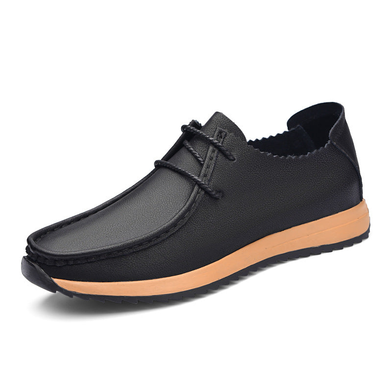 Baskets en cuir rétro à lacets pour hommes
