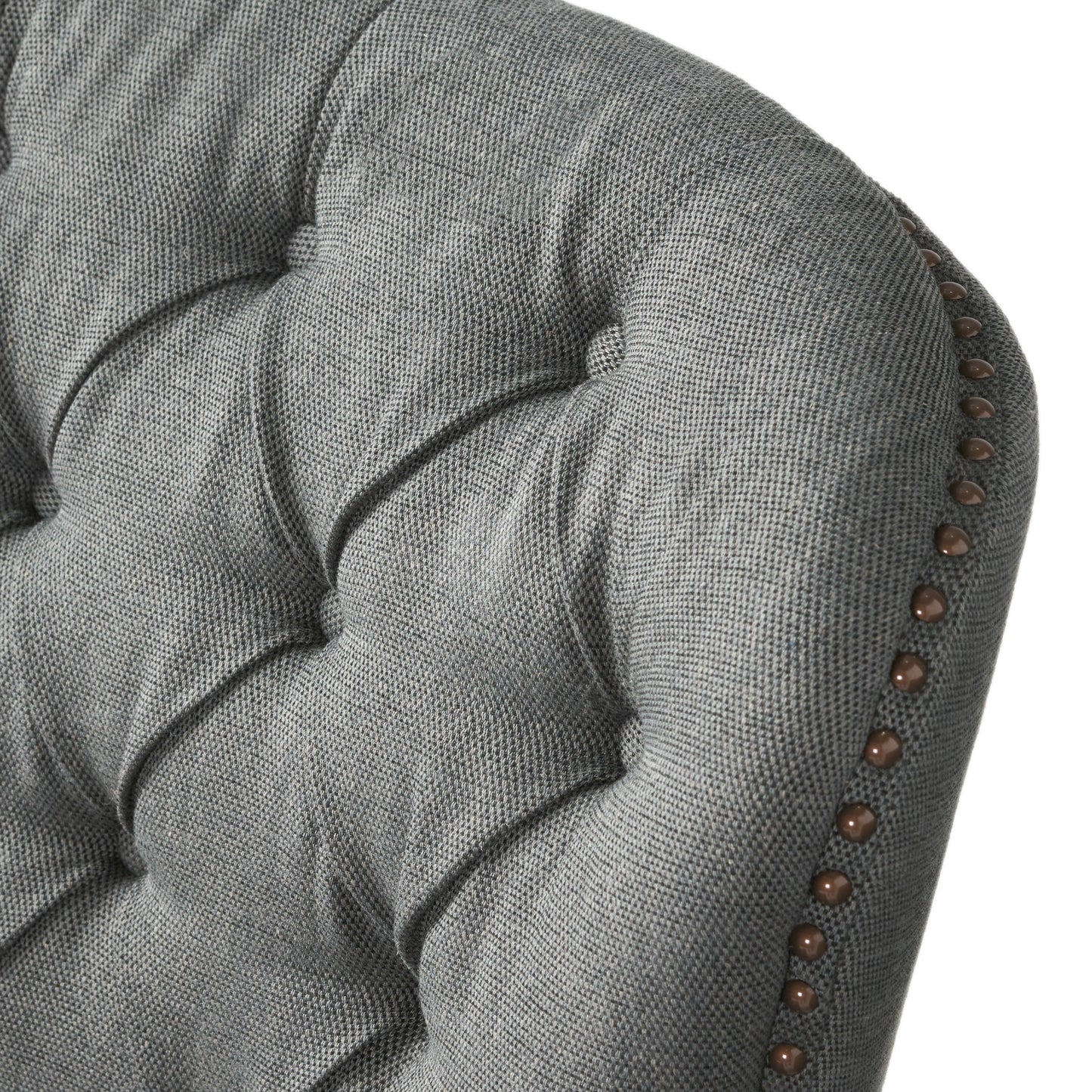 Modern grey fabric club chair and Ottoman set, stylish cushioned armchair, paired with Ottoman style - Korvel