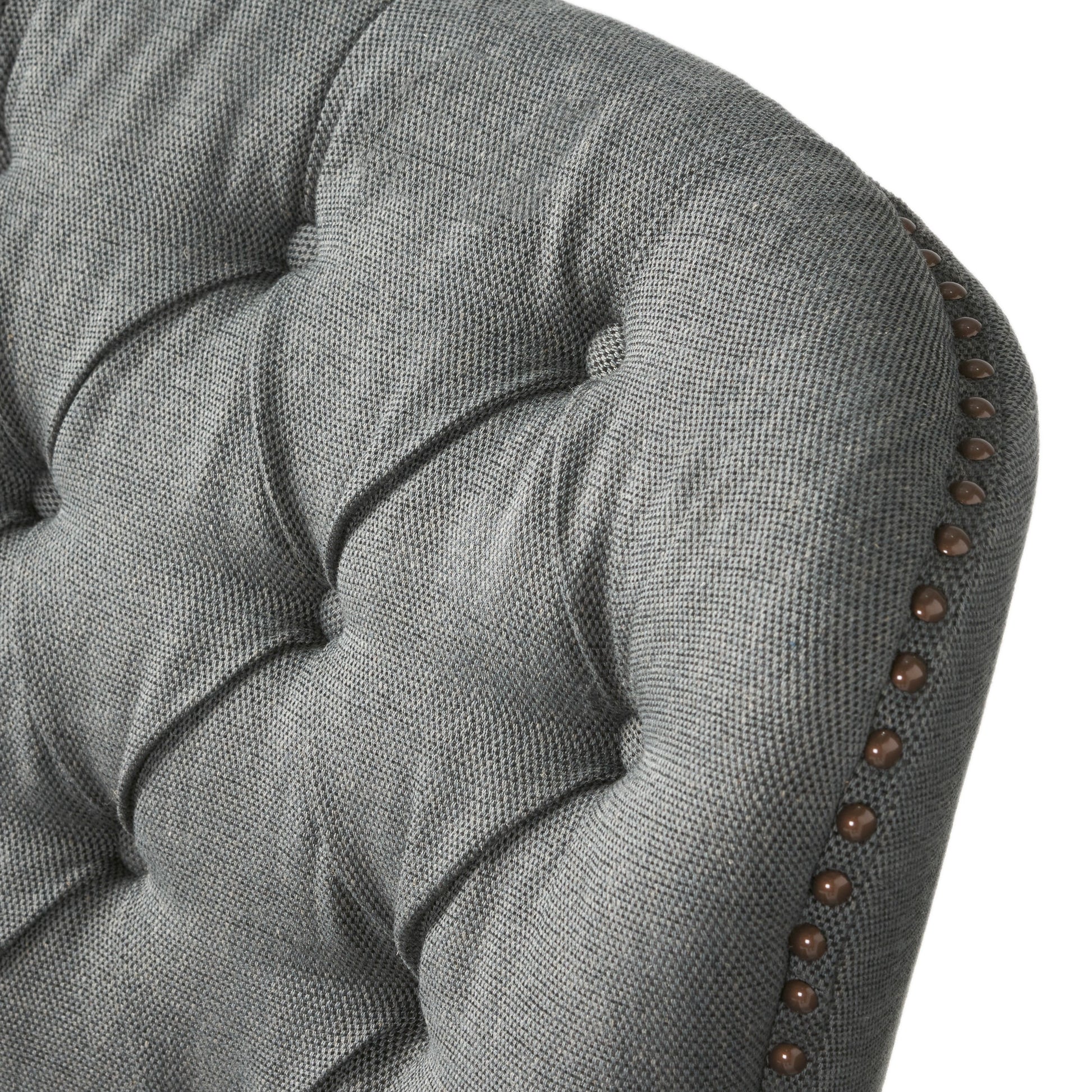 Modern grey fabric club chair and Ottoman set, stylish cushioned armchair, paired with Ottoman style - Korvel