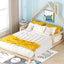 Full Size Wood Floor Bed with House-shaped Headboard  Natural - Korvel
