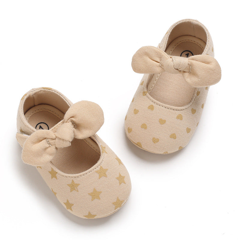 Spring And Autumn Models 0-1 Year Old Baby Toddler Shoes Soft Bottom Baby Shoes Soft Rubber Bottom Breathable Princess Shoes - Korvel