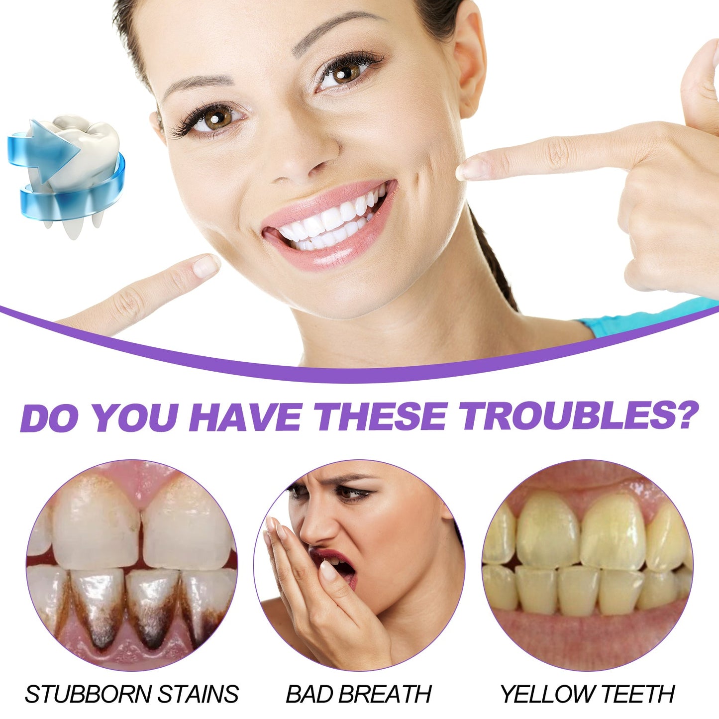 Dentifrice V34 Violet pour Éclaircissement et Fraîcheur