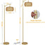 Arc Floor Lamp with 3 Color Temperatures, LED Gold Floor Lamp with Remote & Stepless Dimmable Bulb, Boho Standing Lamp - Korvel