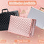 Portable makeup case, travel makeup bag with LED mirror, locked makeup storage box, brush holder, divider, rechargeable, white - Korvel