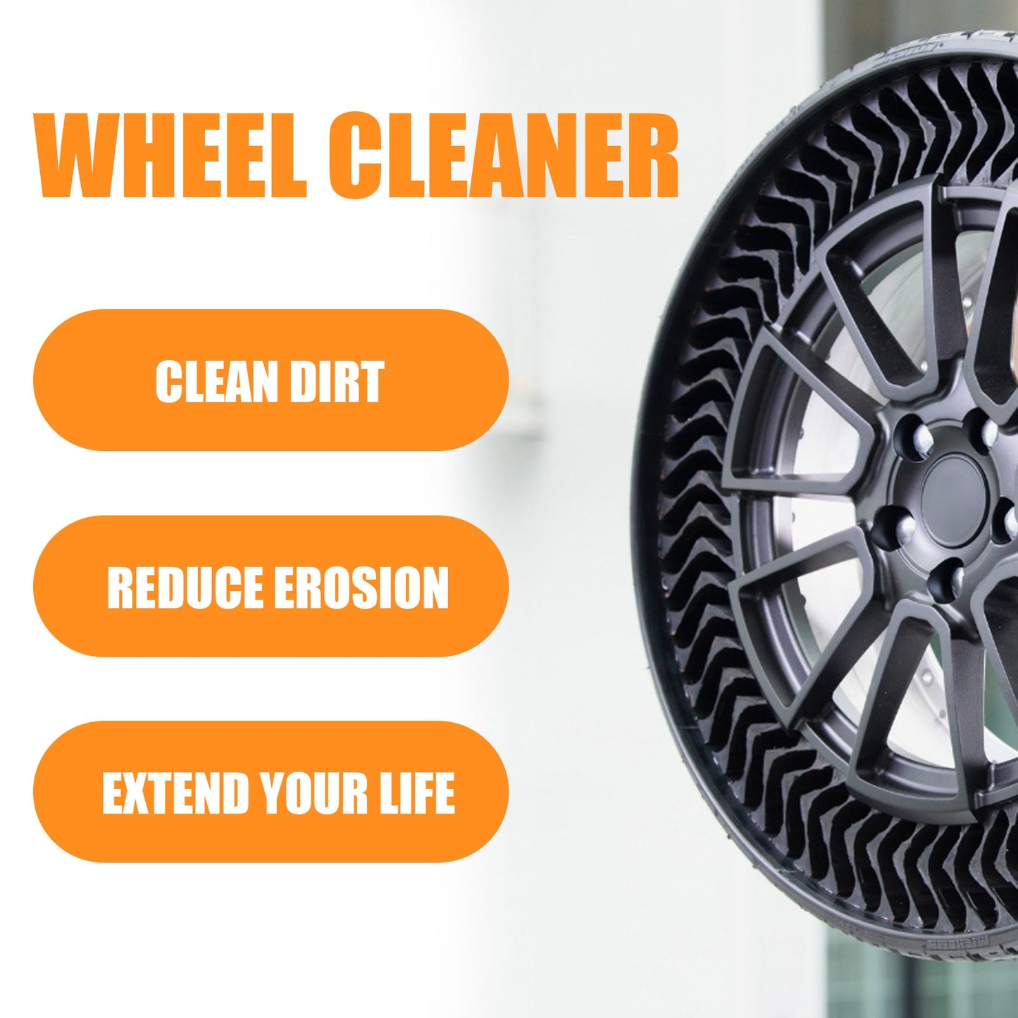 Wheel Cleaner, Clean Wheel Tires Stubborn Dirt Polishing Retreading Wheel Cleaner - Korvel