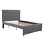 Linen Upholstered Platform Bed With Headboard and Two Drawers Full - Korvel