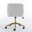 Chaise de bureau ajustable beige avec base en métal doré