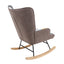 Mid Century Rocking Chair with Ottoman - Patchwork Linen