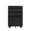 Locked three drawer storage mobile metal filing cabinet with pre installed wheels under the desk filing cabinet - Korvel