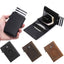Premium Leather Bi-Fold Card Case with Air Tag Sleeve