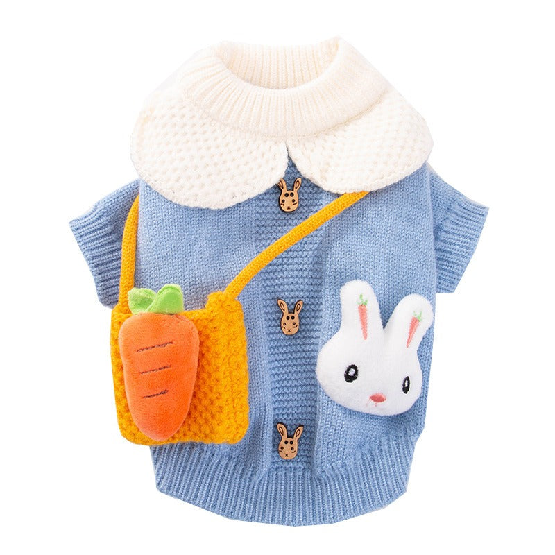New Cute Cat Clothes Hair proof Autumn Puppet Kitten English Short Blue Cat Pet Autumn Winter Cat Sweater - Korvel