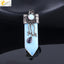 CSJA Vintage Large Natural Stone Sword-Shaped Pendant Jewelry Striped Crystal Agate Tiger Eye Jewelry Pendant Without Chain - Korvel