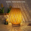 Retro Japanese Style Lamp Bamboo Woven Desk Lamp Handmade Rattan LED Desk Lamp Wooden House Decoration Light - Korvel