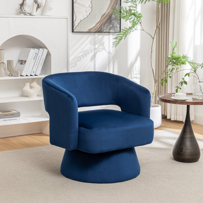 Swivel Barrel Chair, Velvet Accent Armchair 360 Degree Swivel Club Chair for Living Room Bedroom Reception Room - Korvel