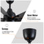 84-Inch Super Large Black Ceiling Fan with Remote Control
