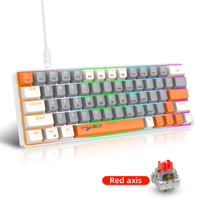 63 key portable 60% mechanical gaming keyboard RGB backlit compact mini gaming keyboard - Korvel