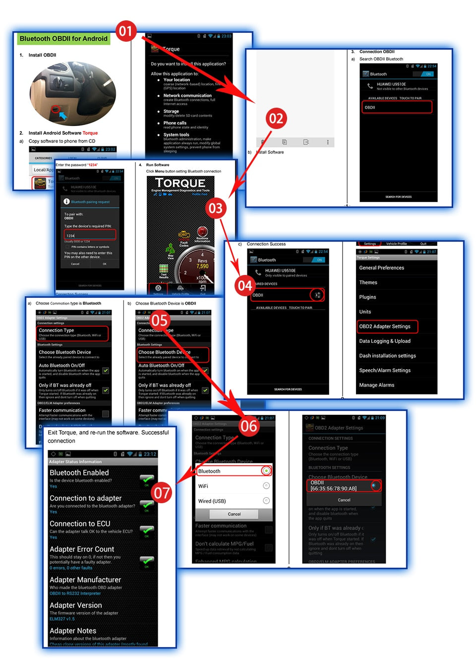 Outil de diagnostic Bluetooth OBD2 ELM327 V1.5