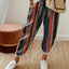 Elegant Striped Pocketed Elastic Waist Pants