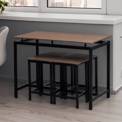 TREXM 5-Piece Compact Bar Table Set - Modern Industrial Design