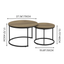 A set of nested coffee tables, 27.6-inch round coffee table, industrial wood veneer, with sturdy metal frame (brown) - Korvel
