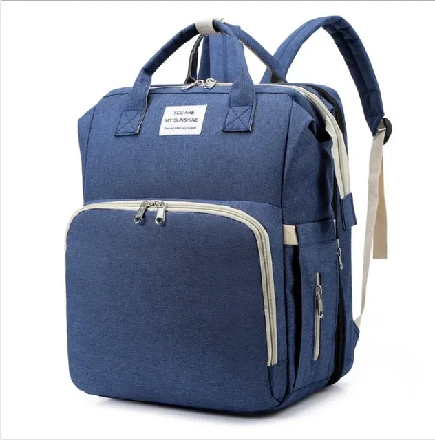 New Outdoor Folding Bag with Baby Can Sleep Mommy Bag Multi-functional Bottle Backpack Diaper Backpack - Korvel