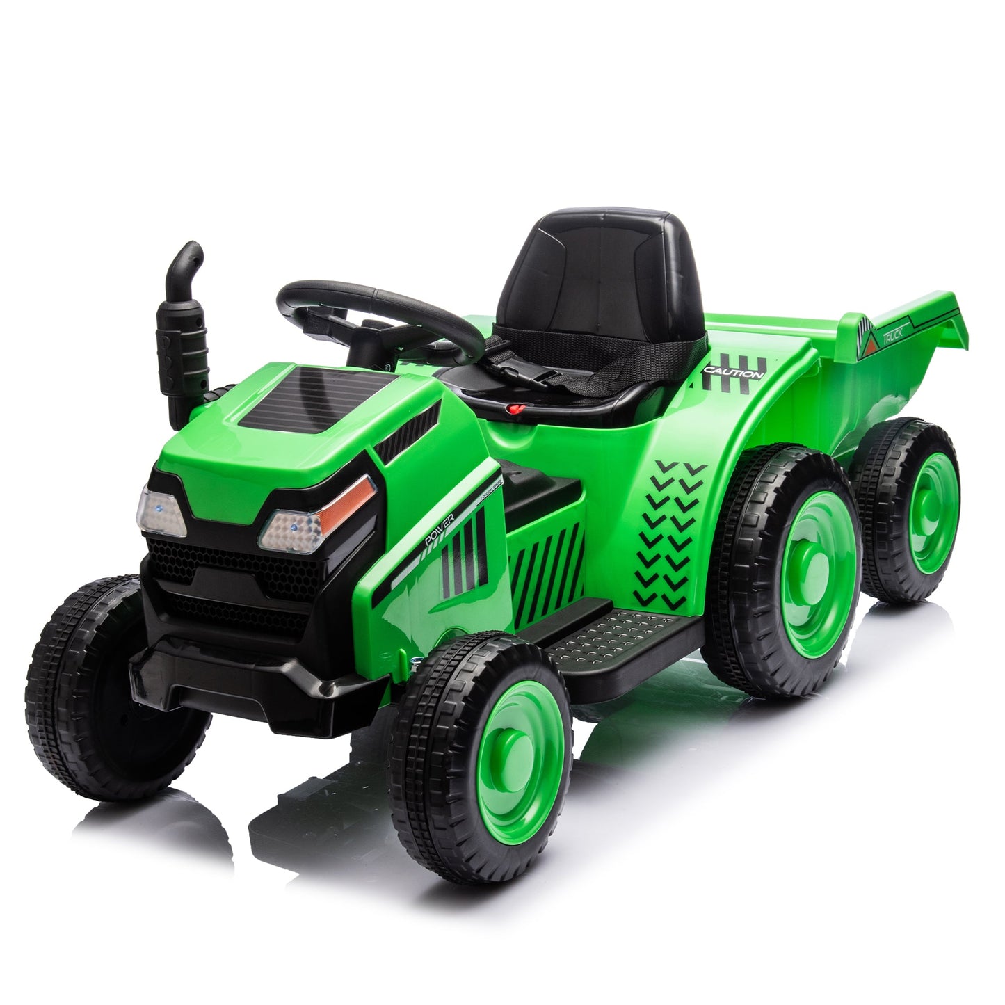 12V Electric Ride-On Tractor "Black Knight" with Detachable Tugboat
