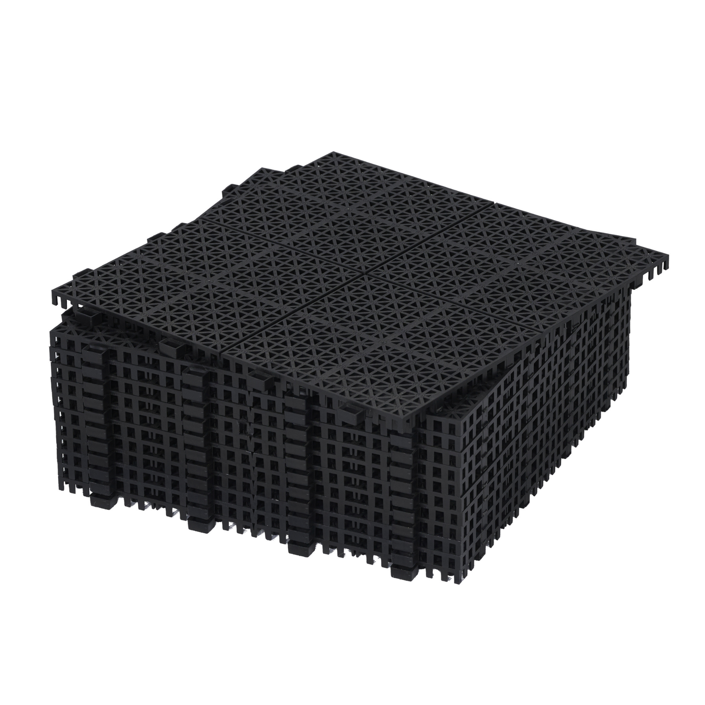 12 x 12 inch black interlocking deck tiles, plastic waterproof, weighing up to 6613 pounds, with a rose pattern pack of 12 - Korvel