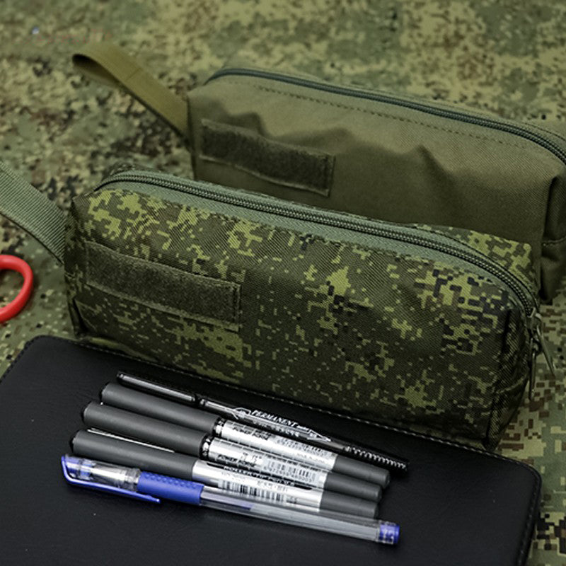 Cold War-era large-capacity tactical storage bag – versatile MOLLE-compatible pouch for students/stationery or tactical use. - Korvel